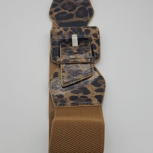 Leopard Print Wide Belt